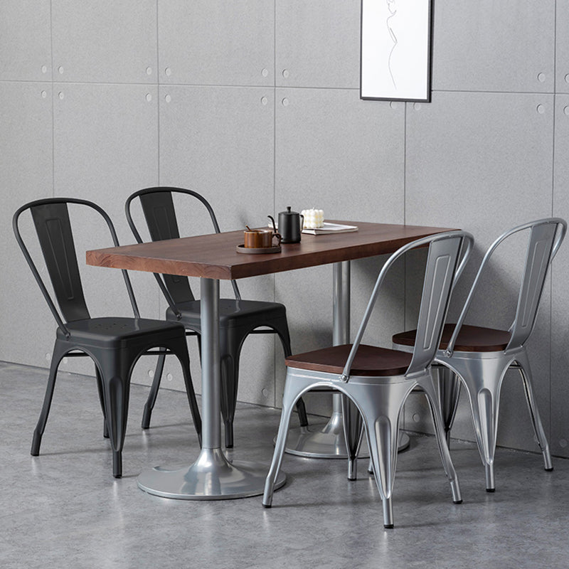 Industrial Dining Room Table Pine Solid Wood Table with Metal Base for Home Kitchen Dinner