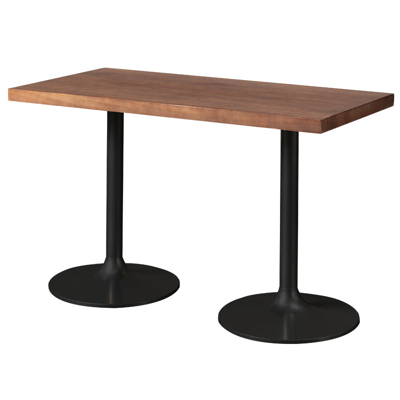 Table de salle à manger industrielle table en bois massif en bois avec base en métal pour le dîner de cuisine à la maison