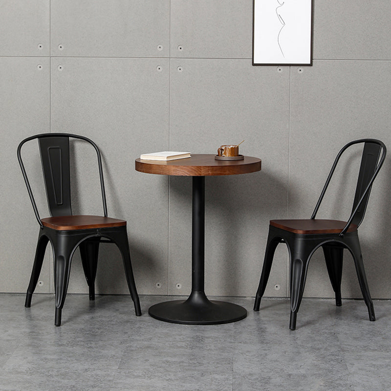 Industrial Dining Room Table Pine Solid Wood Table with Metal Base for Home Kitchen Dinner