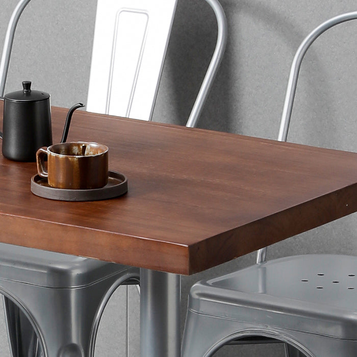 Industrial Dining Room Table Pine Solid Wood Table with Metal Base for Home Kitchen Dinner