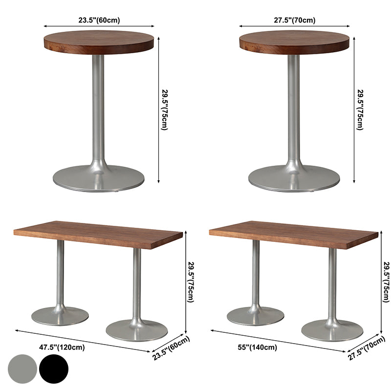 Industrial Dining Room Table Pine Solid Wood Table with Metal Base for Home Kitchen Dinner