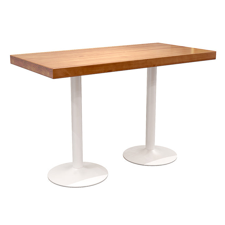 Solid Wood Industrial Style Dining Table Brown Top Table with White Frame for Dinning Room