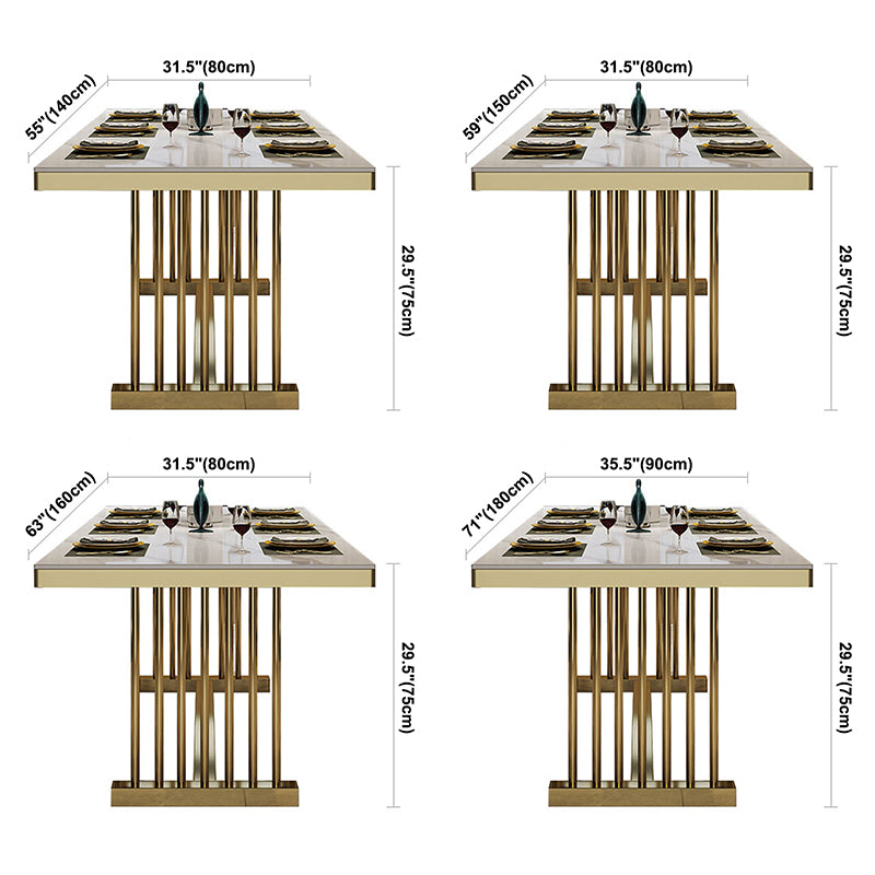 Glam Standard Kitchen Esstisch Weiß gesinterte Stein Esstisch mit Trestle Basis