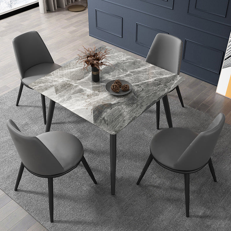 Vierkante vierkleurige eettafel Gesinterde stenen tafel Industrieel met 4 poten