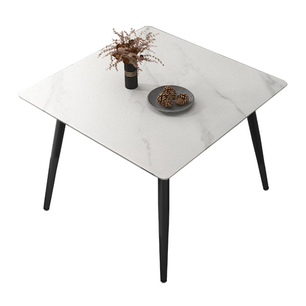 Vierkante vierkleurige eettafel Gesinterde stenen tafel Industrieel met 4 poten