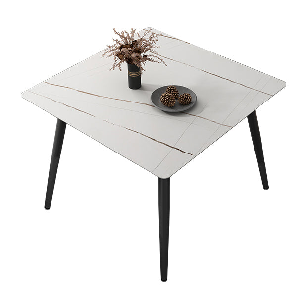 Vierkante vierkleurige eettafel Gesinterde stenen tafel Industrieel met 4 poten