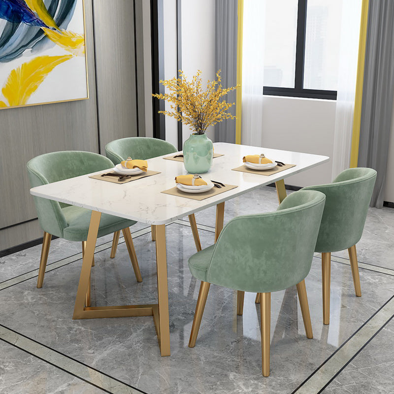 Mesa de comedor rectangular de lujo tradicional, muebles de mármol para el hogar