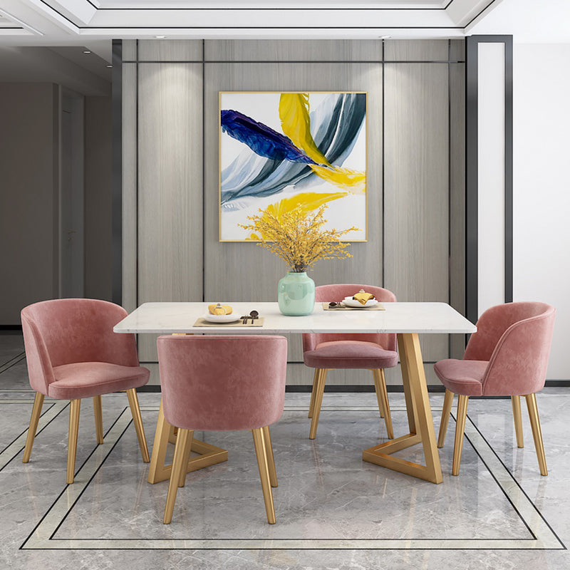Mesa de comedor rectangular de lujo tradicional, muebles de mármol para el hogar