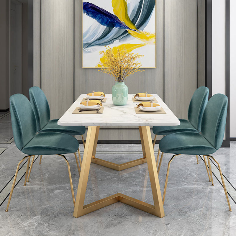 Mesa de comedor rectangular de lujo tradicional, muebles de mármol para el hogar