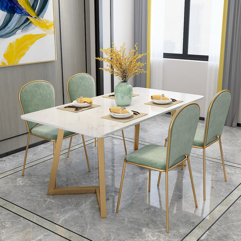 Mesa de comedor rectangular de lujo tradicional, muebles de mármol para el hogar