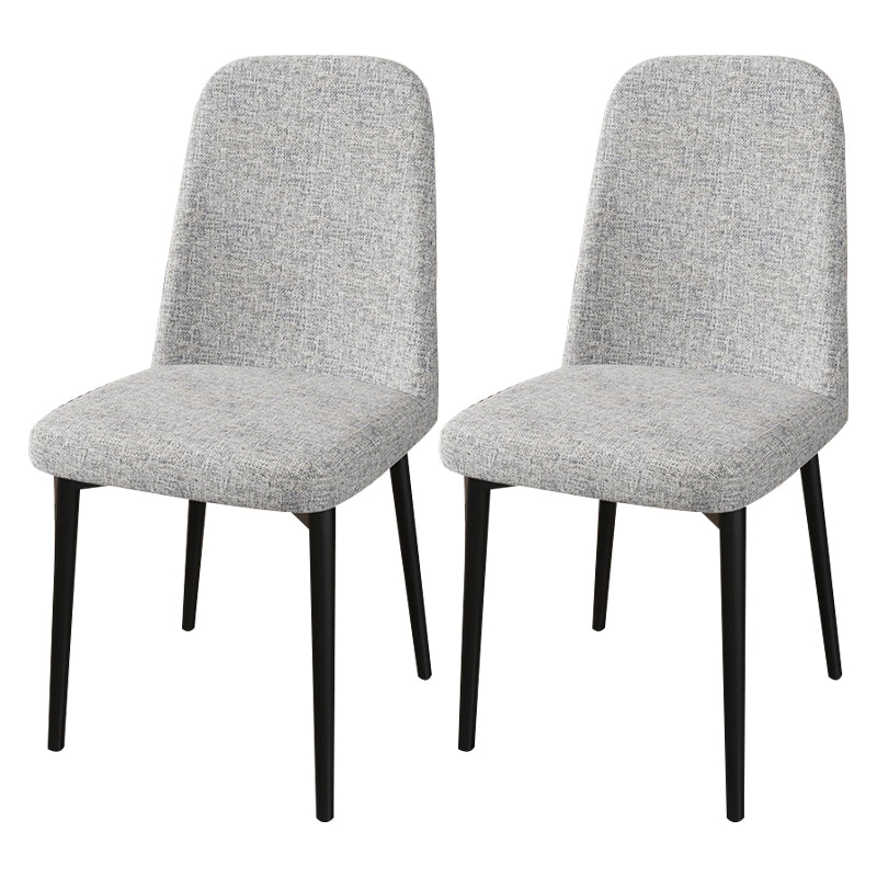 Scandinavian Home Parsons Chair Upholstered Solid Back Metal Dining Room Chair
