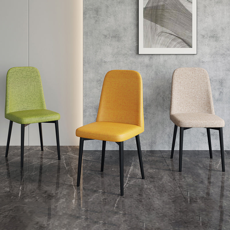 Scandinavian Home Parsons Chair Upholstered Solid Back Metal Dining Room Chair