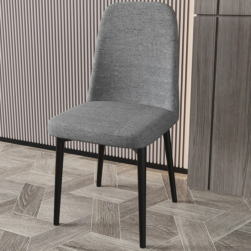 Scandinavian Home Parsons Chair Upholstered Solid Back Metal Dining Room Chair
