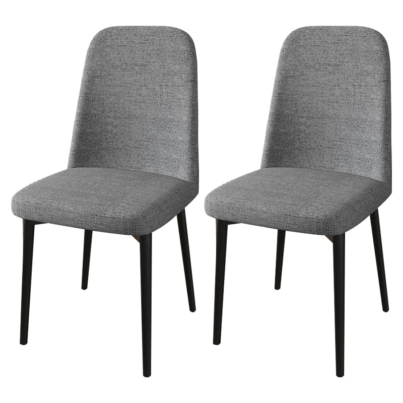 Scandinavian Home Parsons Chair Upholstered Solid Back Metal Dining Room Chair