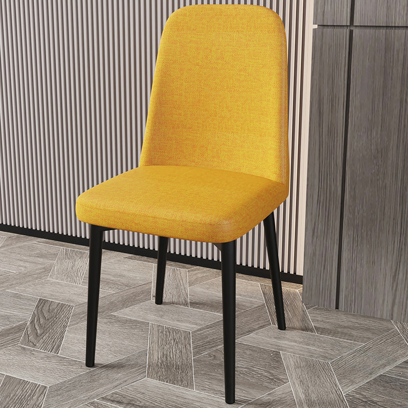 Scandinavian Home Parsons Chair Upholstered Solid Back Metal Dining Room Chair