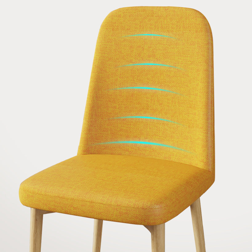 Scandinavian Home Parsons Chair Upholstered Solid Back Metal Dining Room Chair