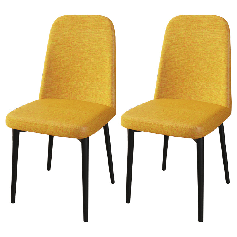 Scandinavian Home Parsons Chair Upholstered Solid Back Metal Dining Room Chair