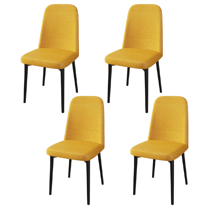 Scandinavian Home Parsons Chair Upholstered Solid Back Metal Dining Room Chair