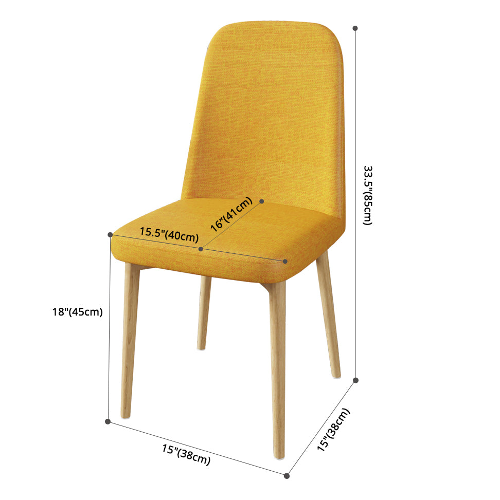 Scandinavian Home Parsons Chair Upholstered Solid Back Metal Dining Room Chair