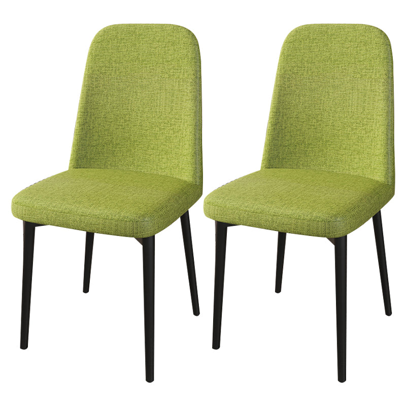 Scandinavian Home Parsons Chair Upholstered Solid Back Metal Dining Room Chair