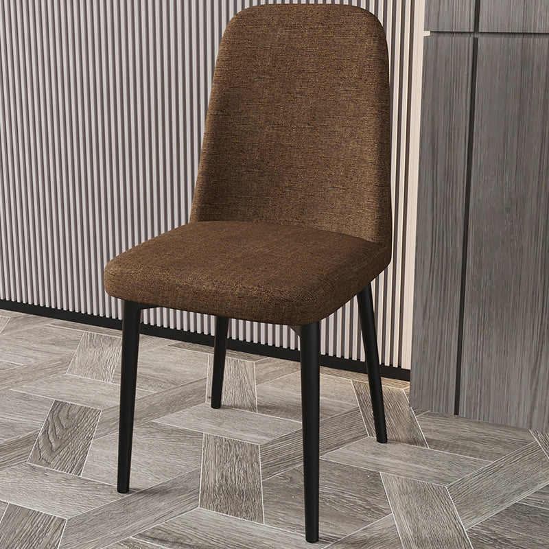 Scandinavian Home Parsons Chair Upholstered Solid Back Metal Dining Room Chair