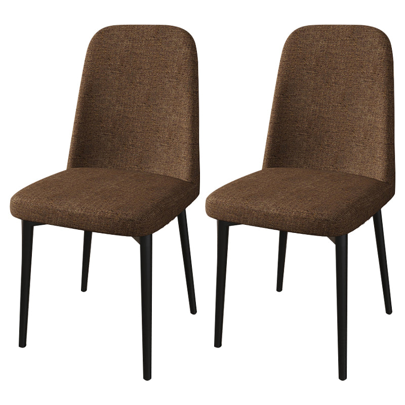 Scandinavian Home Parsons Chair Upholstered Solid Back Metal Dining Room Chair