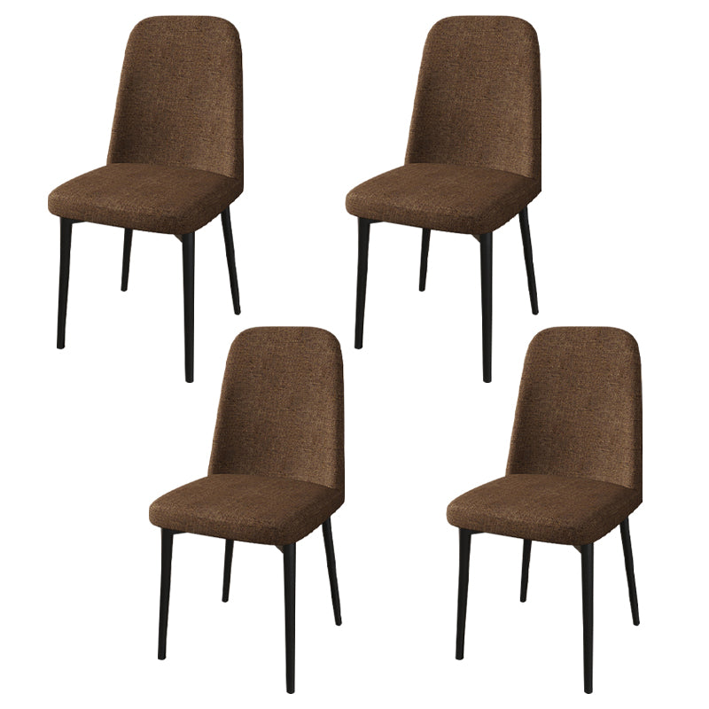 Scandinavian Home Parsons Chair Upholstered Solid Back Metal Dining Room Chair