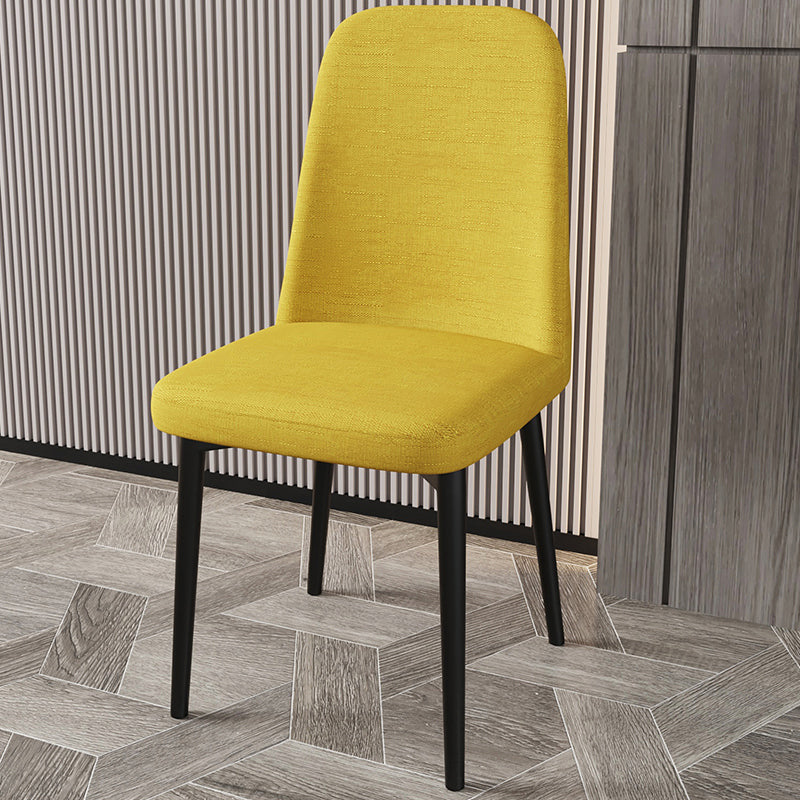 Scandinavian Home Parsons Chair Upholstered Solid Back Metal Dining Room Chair