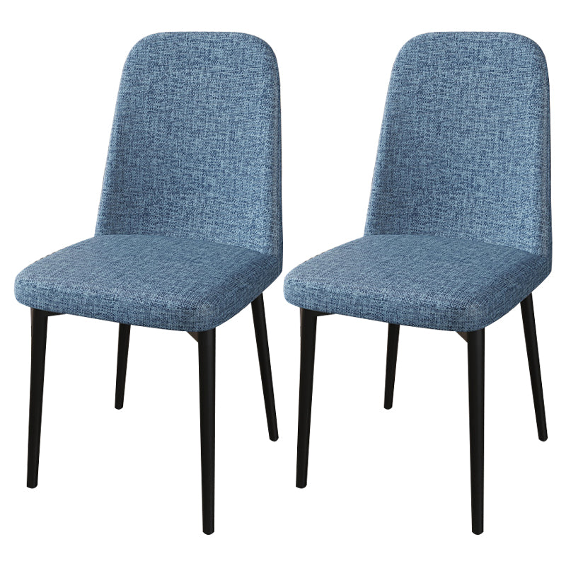 Scandinavian Home Parsons Chair Upholstered Solid Back Metal Dining Room Chair