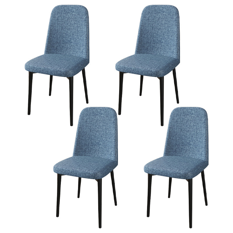 Scandinavian Home Parsons Chair Upholstered Solid Back Metal Dining Room Chair