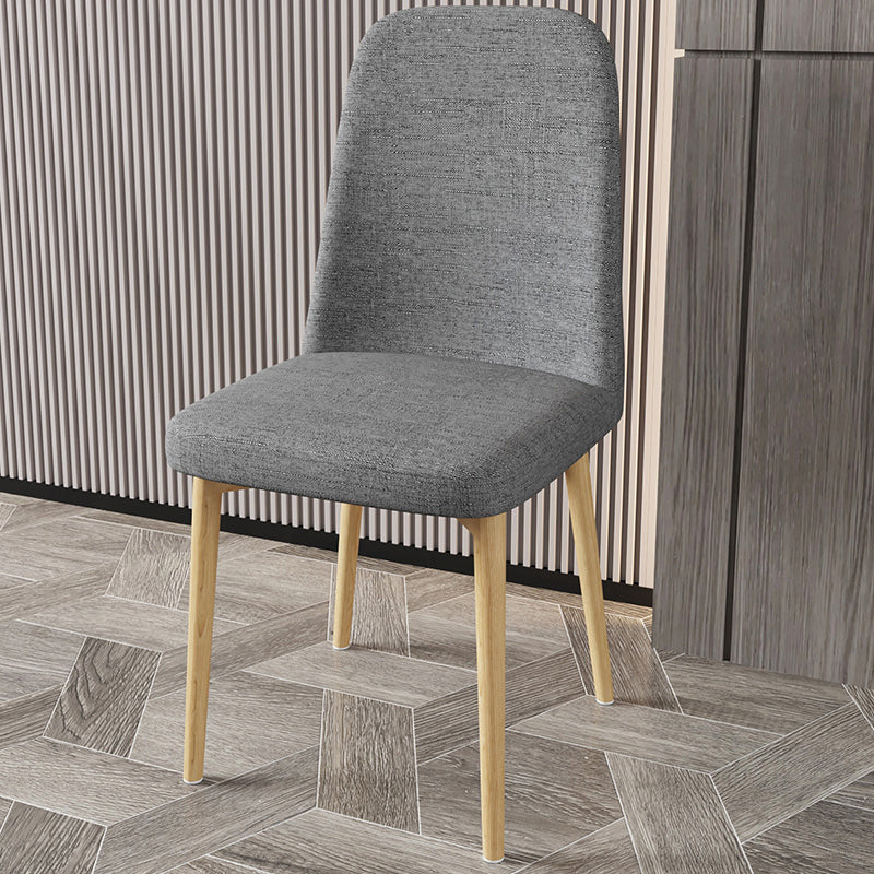 Scandinavian Home Parsons Chair Upholstered Solid Back Metal Dining Room Chair