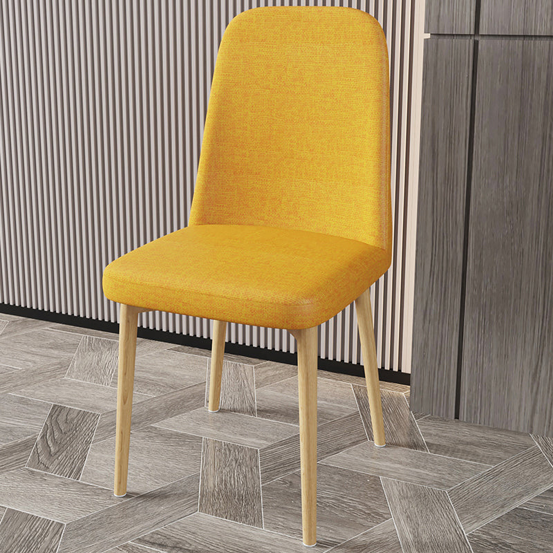 Scandinavian Home Parsons Chair Upholstered Solid Back Metal Dining Room Chair