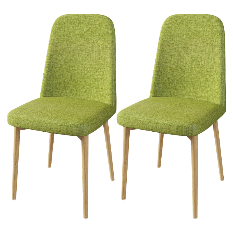 Scandinavian Home Parsons Chair Upholstered Solid Back Metal Dining Room Chair