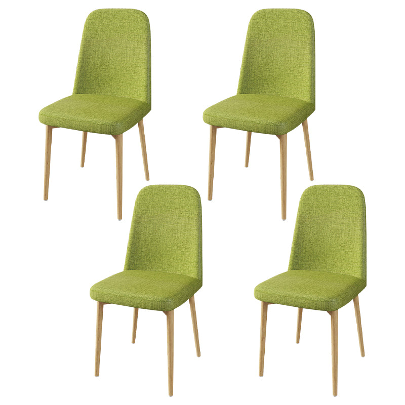 Scandinavian Home Parsons Chair Upholstered Solid Back Metal Dining Room Chair