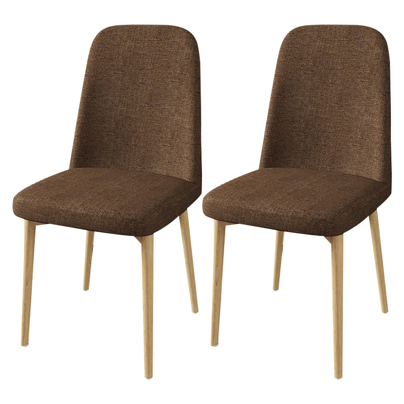 Scandinavian Home Parsons Chair Upholstered Solid Back Metal Dining Room Chair