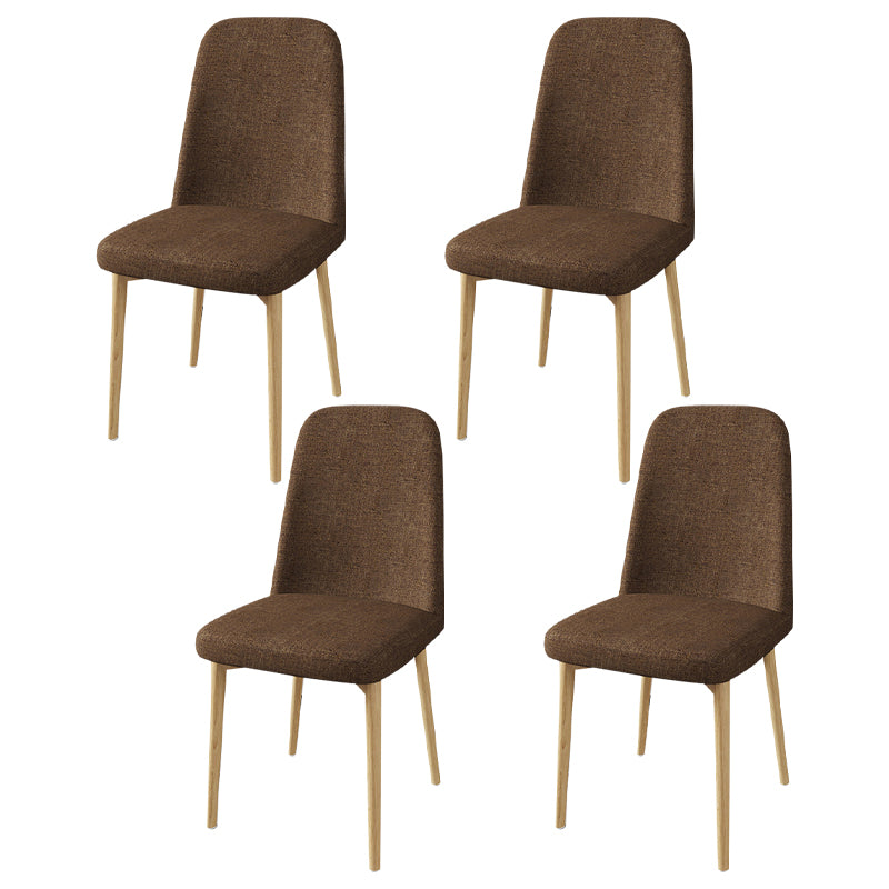 Scandinavian Home Parsons Chair Upholstered Solid Back Metal Dining Room Chair