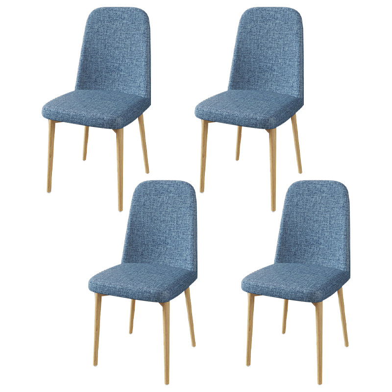 Scandinavian Home Parsons Chair Upholstered Solid Back Metal Dining Room Chair