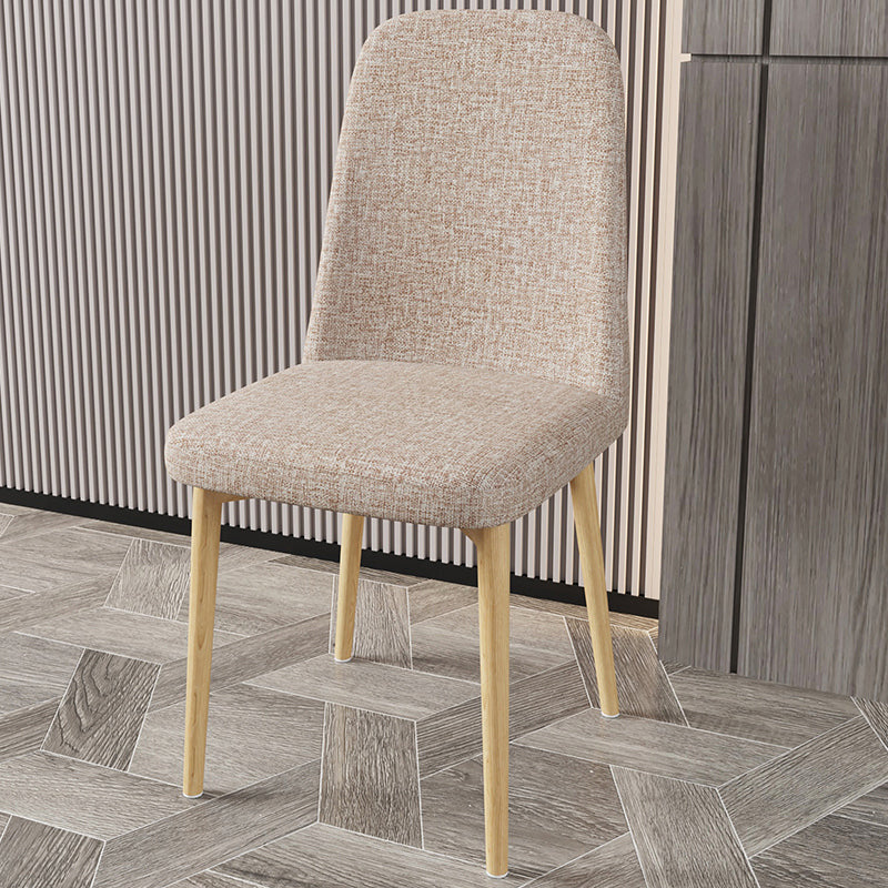 Scandinavian Home Parsons Chair Upholstered Solid Back Metal Dining Room Chair