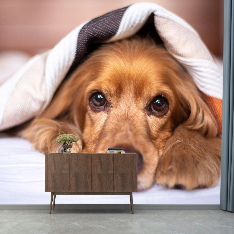Horizontal Photography Cocker Spaniel Mural Stain Resistant Wall Art for Living Room
