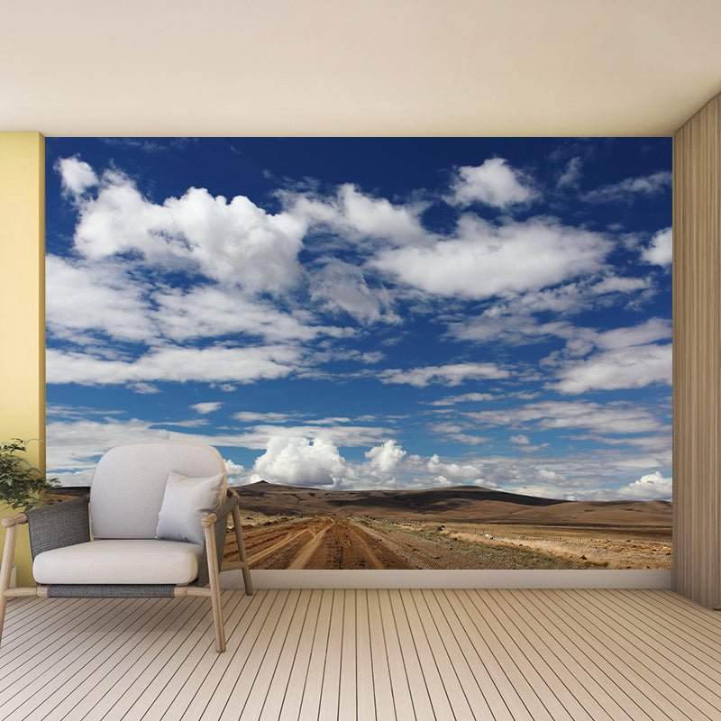 Horizontal Photography Sky Mural Soft Color Stain Resistant Wall Art for Home