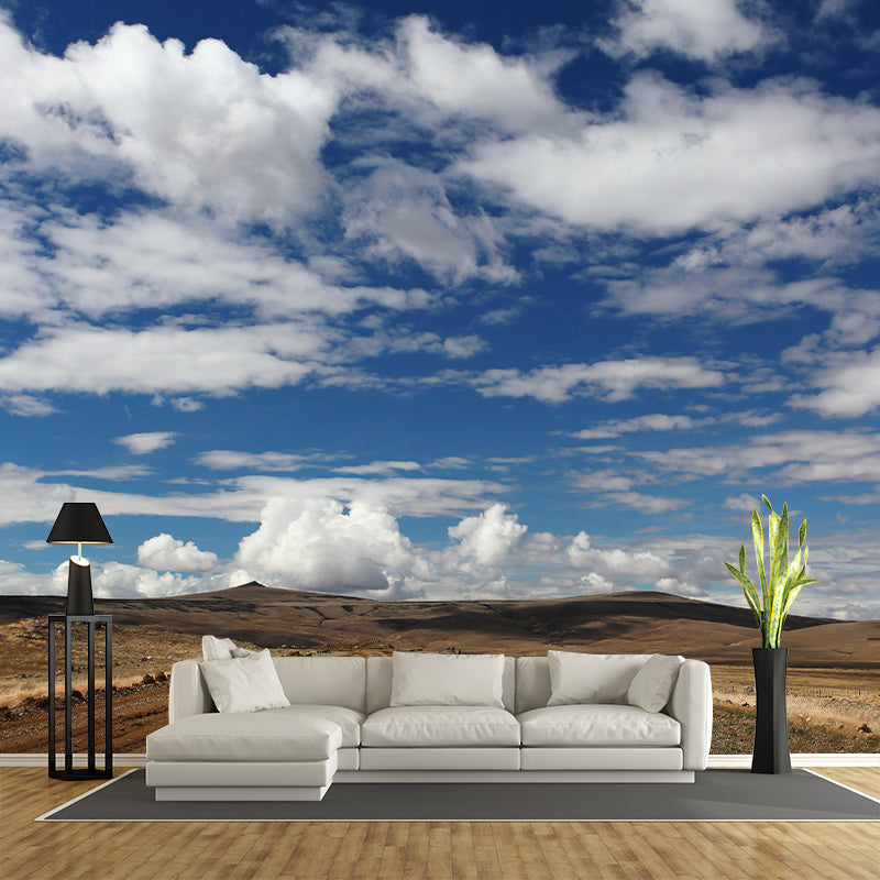 Horizontal Photography Sky Mural Soft Color Stain Resistant Wall Art for Home