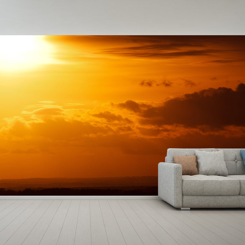 Horizontal Photography Sky Mural Soft Color Stain Resistant Wall Art for Home