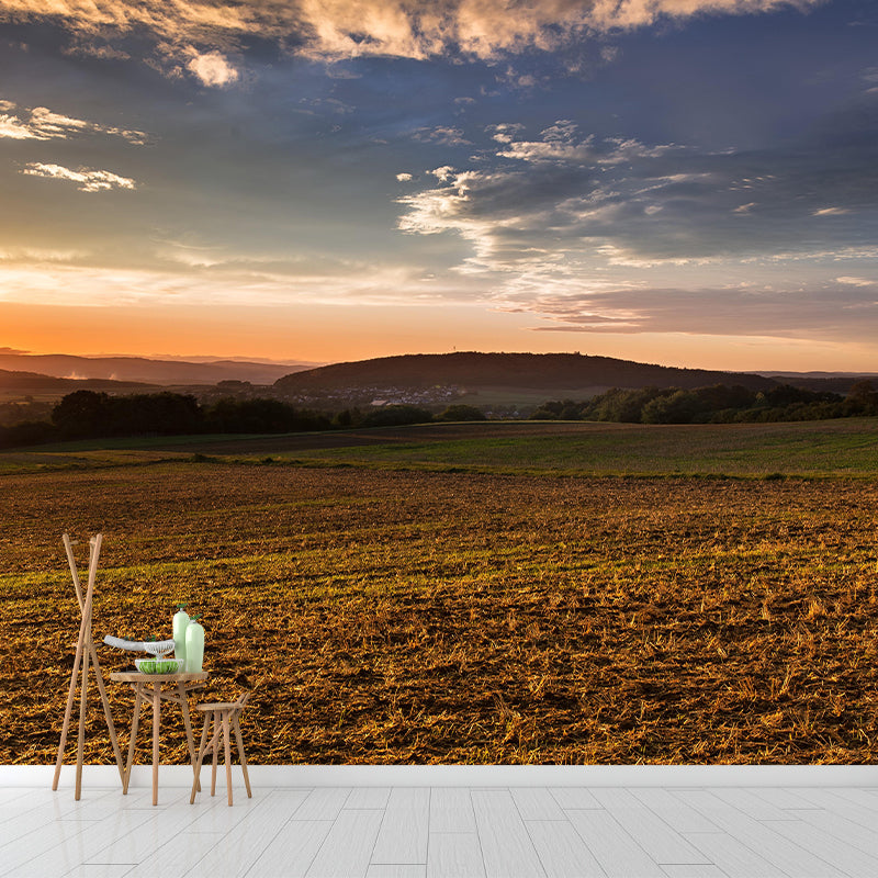 Horizontal Photography Sky Mural Stain Resistant Wall Art in Soft Color