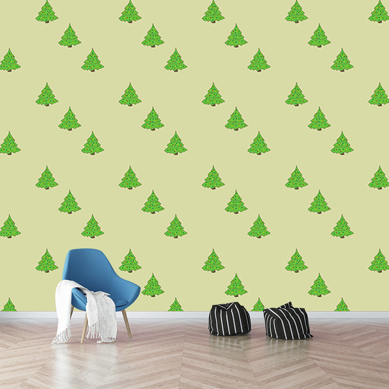 Christmas Tree Mural Contemporary Illustration for Children Room Decoration