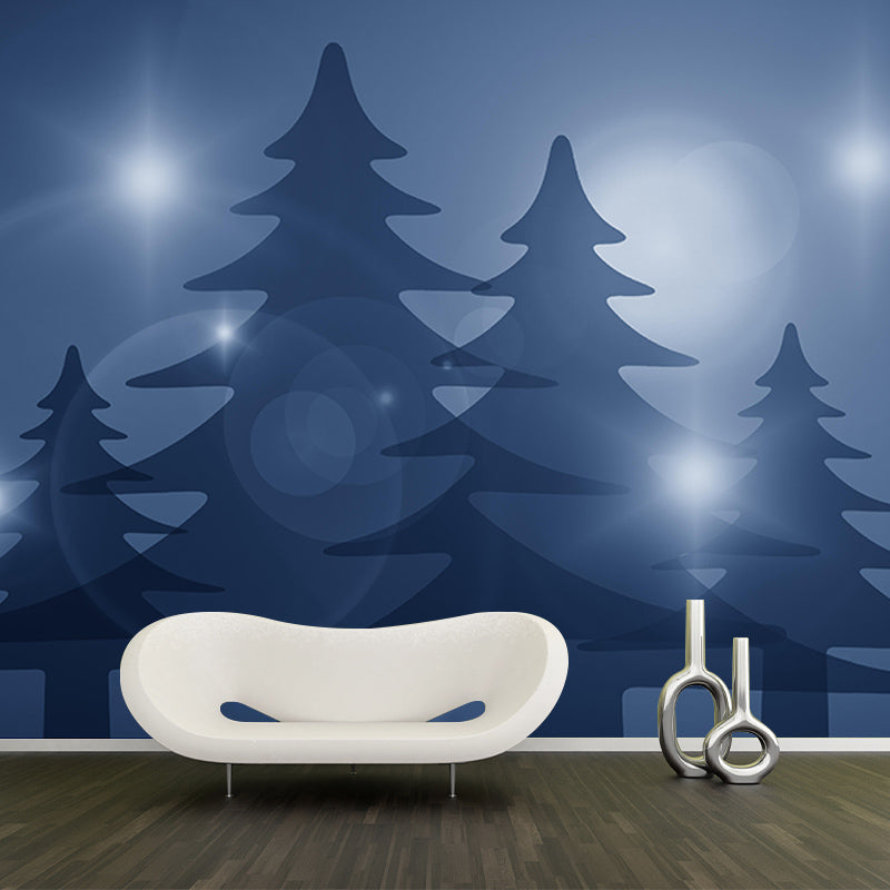 Christmas Tree Mural Contemporary Illustration for Children Room Decoration