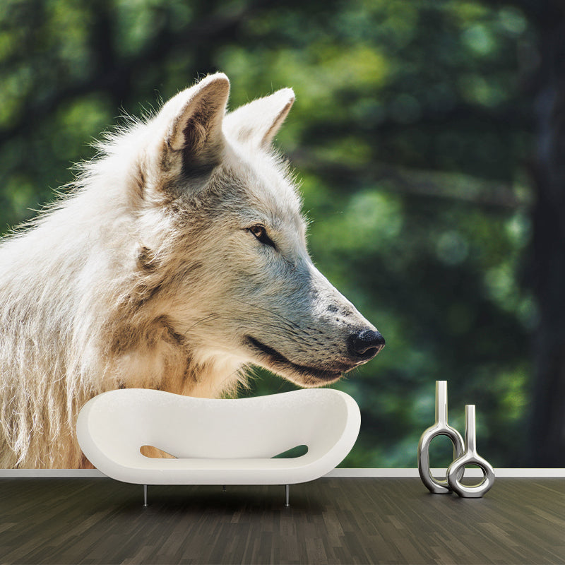 Customized Wolf Wall Mural Horizontal Photography for Sleeping Room Decoration