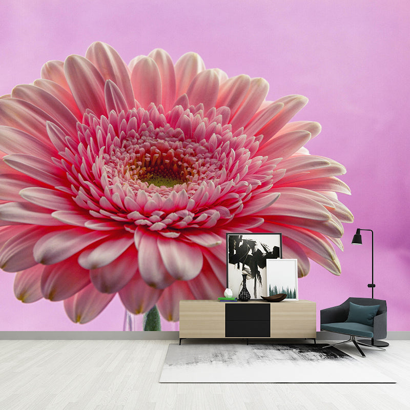 Customized Gerbera Wall Mural Horizontal Photography for Sleeping Room Decoration