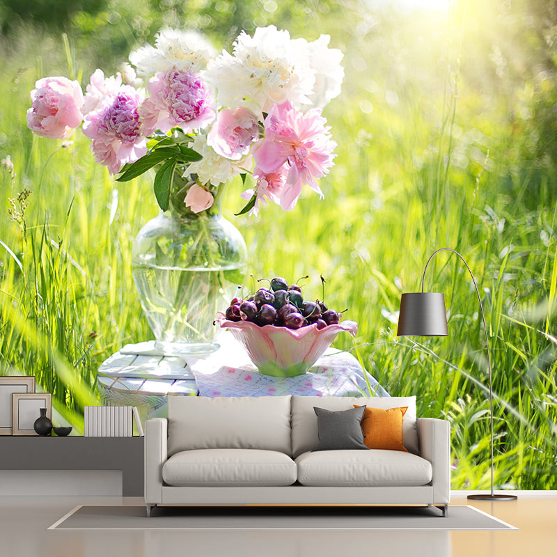 Beautiful Bouquet Mural Wallpaper Environment Friendly for Living Room Decor