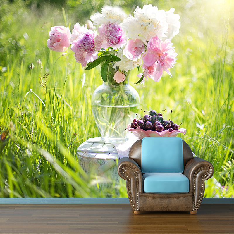 Beautiful Bouquet Mural Wallpaper Environment Friendly for Living Room Decor