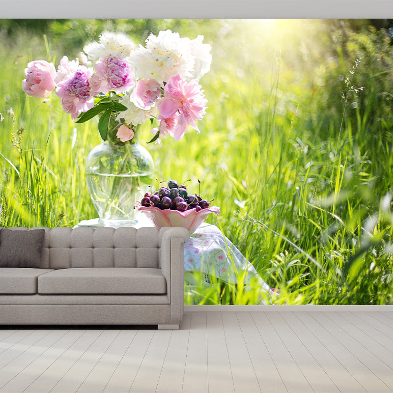 Beautiful Bouquet Mural Wallpaper Environment Friendly for Living Room Decor